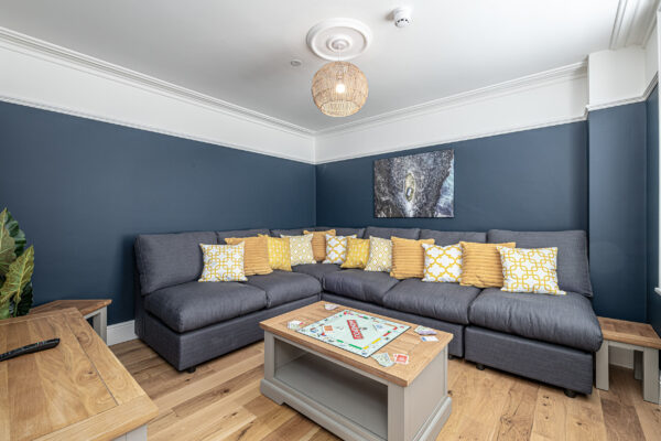 Cozy living room with modern decor captured by a UK property photographer, North Wales photographer expertise.